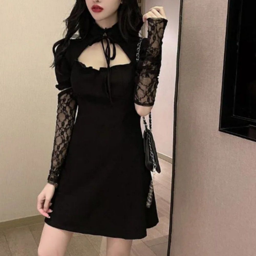 Dress Set with Fingerless Gloves